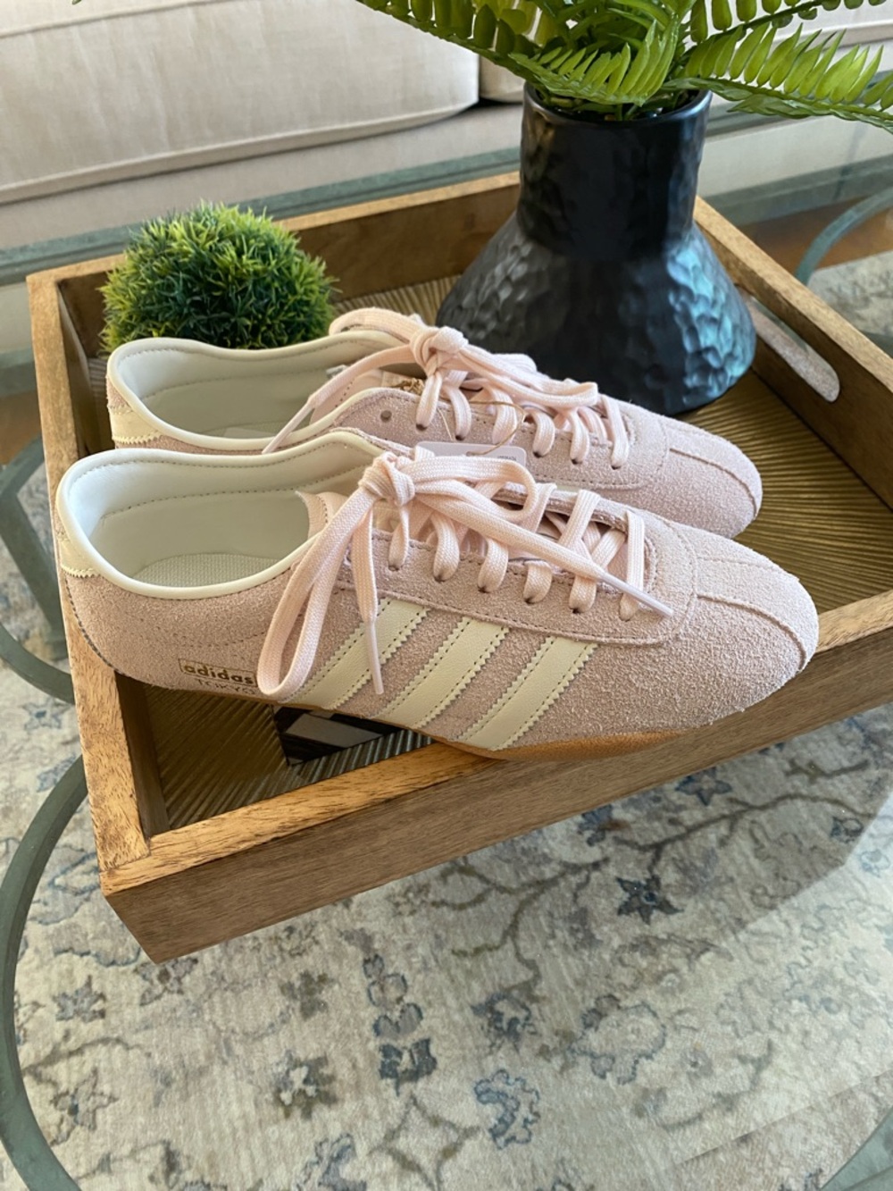 ADIDAS WOMENS SIZE 8 PINK SUEDE TOKYO SNEAKERS